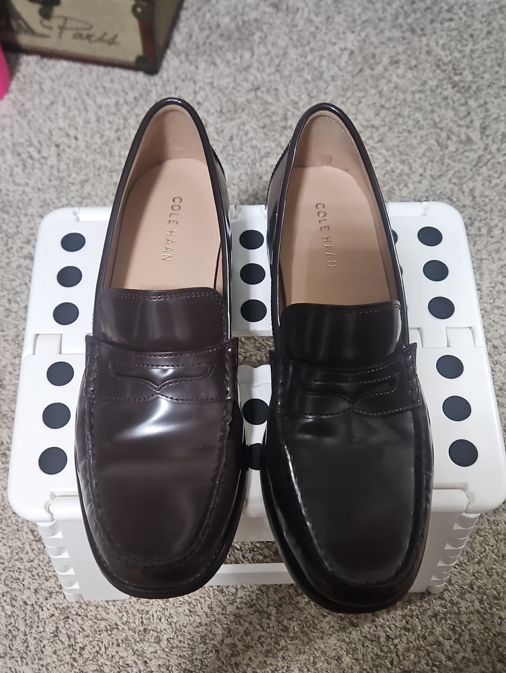 Cole Haan Women's Dark Brown Leather Penny Loafers
